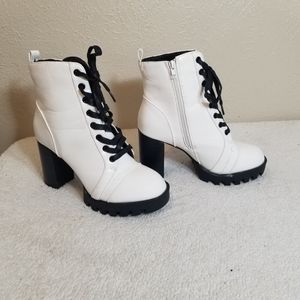 Charlotte Russe White combat boots Size 8